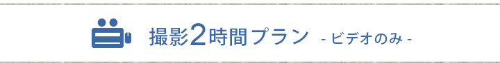 撮影2時間プラン　ビデオのみ